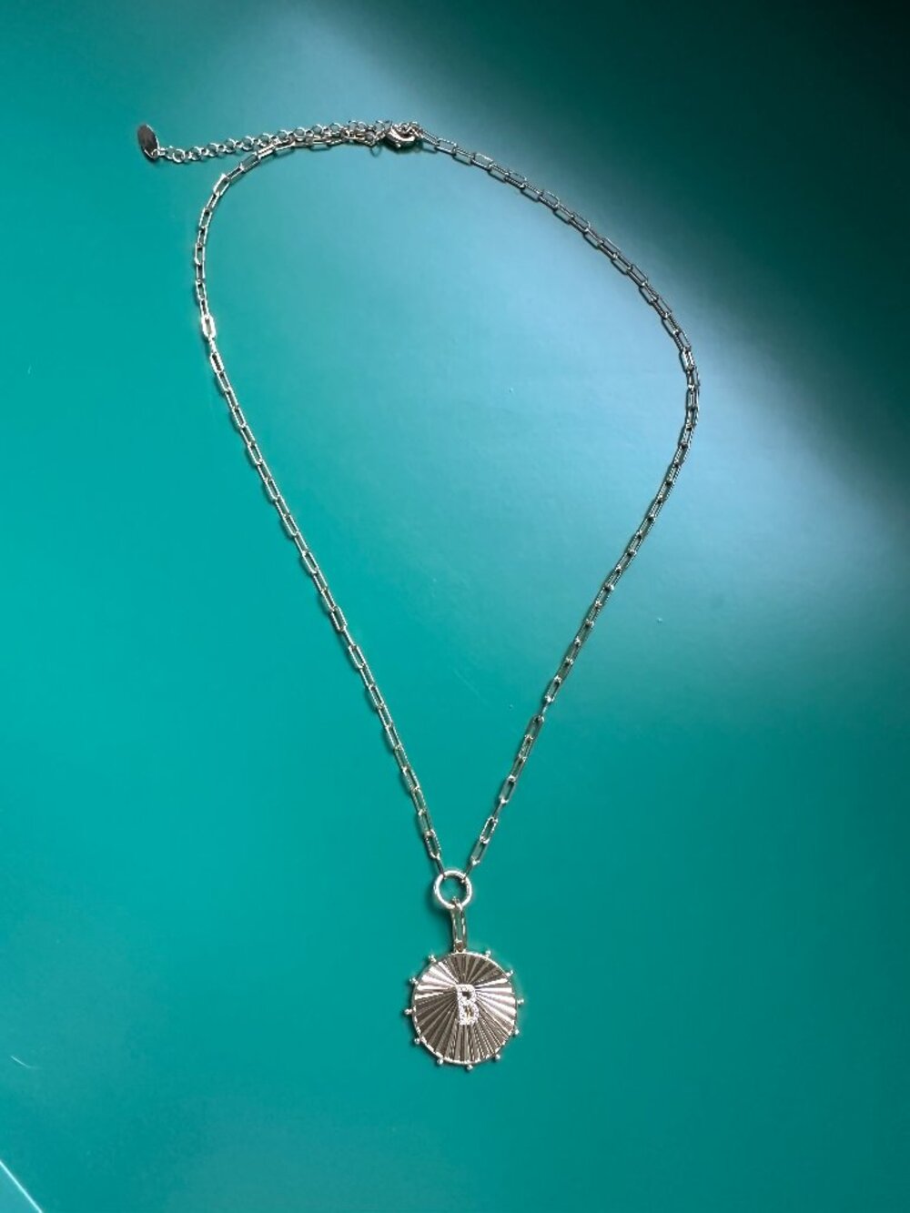 Anthropologie Monogram Coin Pendant Necklace - B